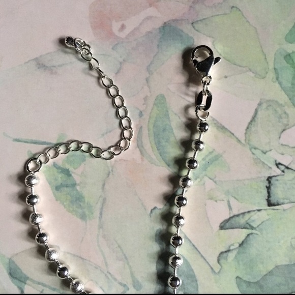 New! Sterling Silver Beaded Anklet - Picture 7 of 8